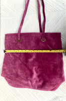 Navy blue suede shopper bag. Slouchy genuine leather tote bag for your laptop, tablet, books. Dark blue suede purse / shoulder bag.