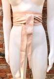 Light PINK obi belt. Soft genuine glitter leather wrap belt. Wraparound waist belt. Wide style. Soft pink dress belt in metallic leather.