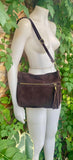 BOHO suede leather bag in DARK brown. Cross over bag, leather bag, boho bag, messenger suede bag. Soft natural leather bag with tassels