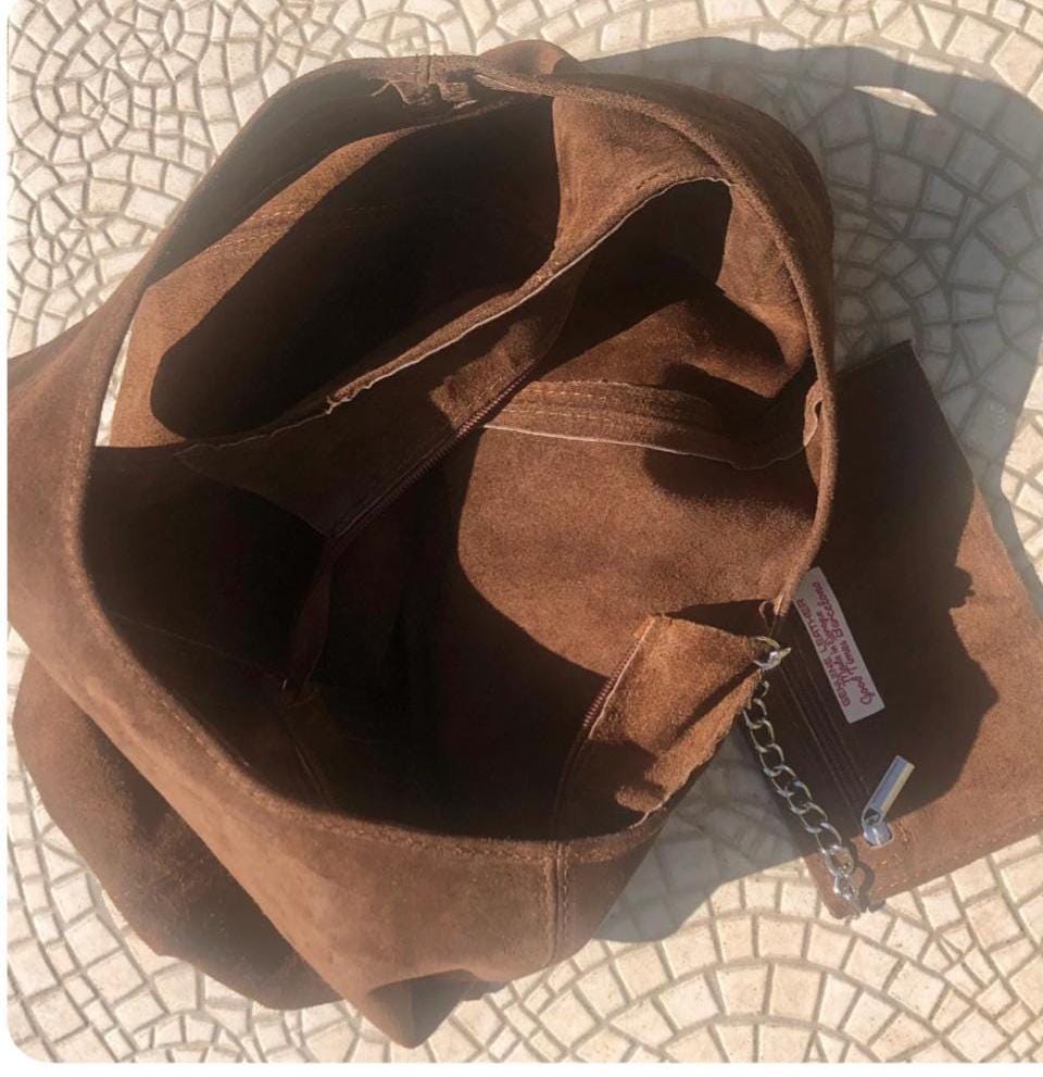 Slouch bag.Large TOTE leather bag in DARK brown with zipper.Genuine leather bag.. BROWN leather laptop bags. Large shopper leather bag.