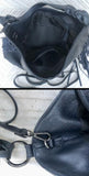 Navy crossbody / shoulder bag. Dark blue boho FRINGED genuine leather bag. Messenger bag with fringes. Navy leather hobo purse with 2 straps