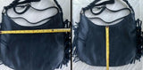 Navy crossbody / shoulder bag. Dark blue boho FRINGED genuine leather bag. Messenger bag with fringes. Navy leather hobo purse with 2 straps