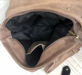 BOHO suede messenger leather bag in BLACK. Crossbody bag in BLACK suede. Soft genuine leather bag. Zipper + flap. Black boho suede purse