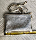 Small leather bag in dark GOLD. Genuine leather crossbody / shoulder bag in GENUINE leather. Golden leather purse with adjustable strap.