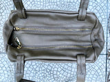 TAUPE BROWN genuine leather bag. Tan brown shoulder bag. Lined cafe au lait purse with double straps and zippers at the top. Soft leather.