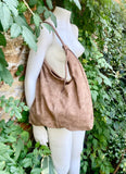 Taupe brown slouchy bag. Large tote leather bag with zipper + LINING. Genuine leather bag. Greyge laptop bags. Large shopper leather bag.