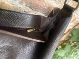 Slouch leather bag in dark brown leather. Chocolate brown hobo shoulder bag. Genuine leather book / tablet bag. Leather shopper. Brown purse