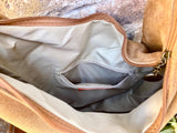 Camel brown suede slouchy bag with ZIPPER + lining. Soft natural suede shopper, genuine leather bag. Light brown suede purse, Hobo suede bag