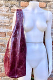 Burgundy slouch bag. Leather bag in wine red with ZIPPER. Soft genuine leather. Dark red glossy leather purse. Wide strap leather shopper.