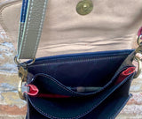 Small cheetah print crossbody bag. Genuine leather. Black enveloppe bag. Animal print flap. Boho multicolor leopard black +beige purse.