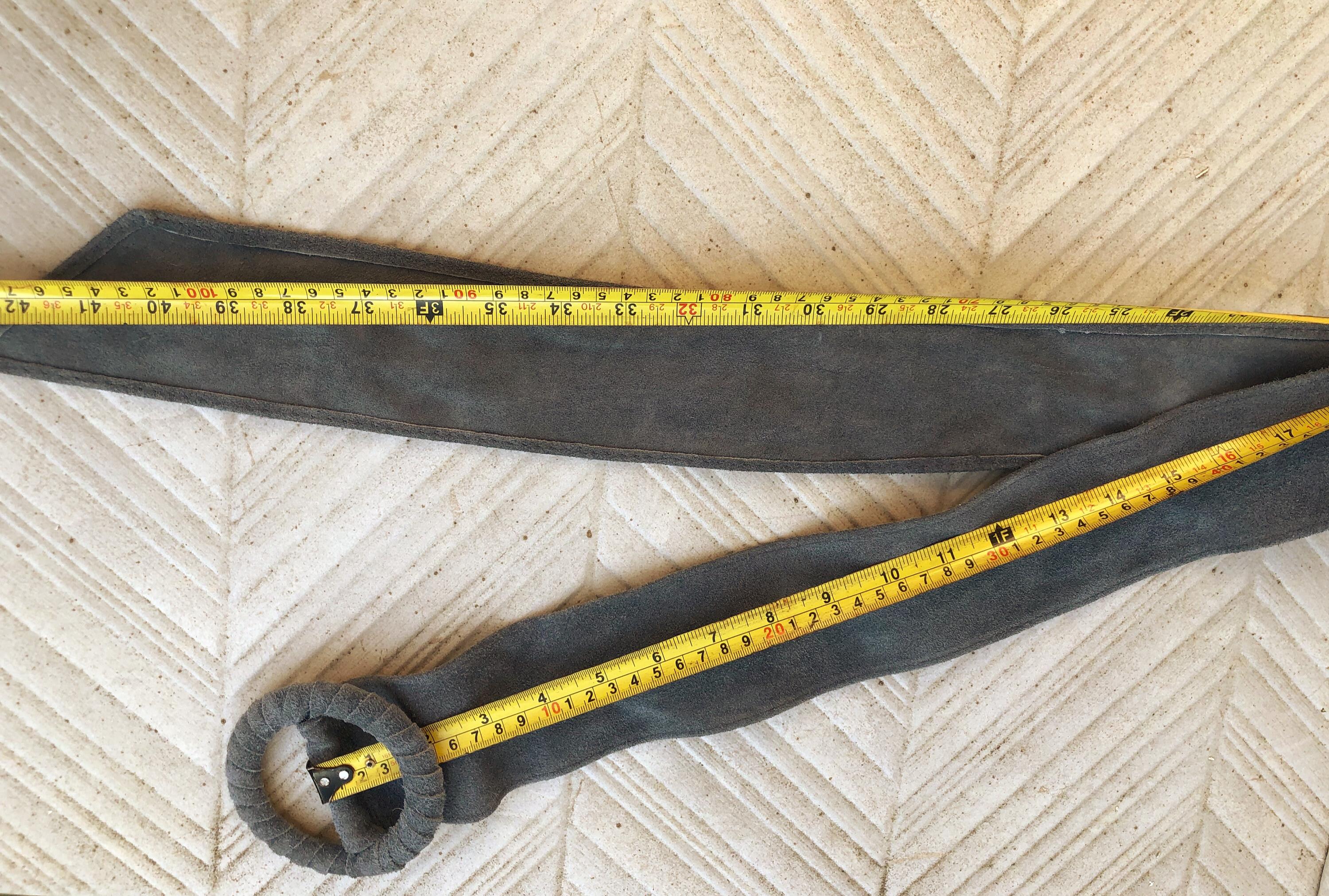 Gray suede waist belt. Large round buckle. Soft suede gray dress belt. Wide boho suede belt. Genuine natural suede leather. Grey wrap belt