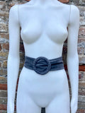 Gray suede waist belt. Large round buckle. Soft suede gray dress belt. Wide boho suede belt. Genuine natural suede leather. Grey wrap belt