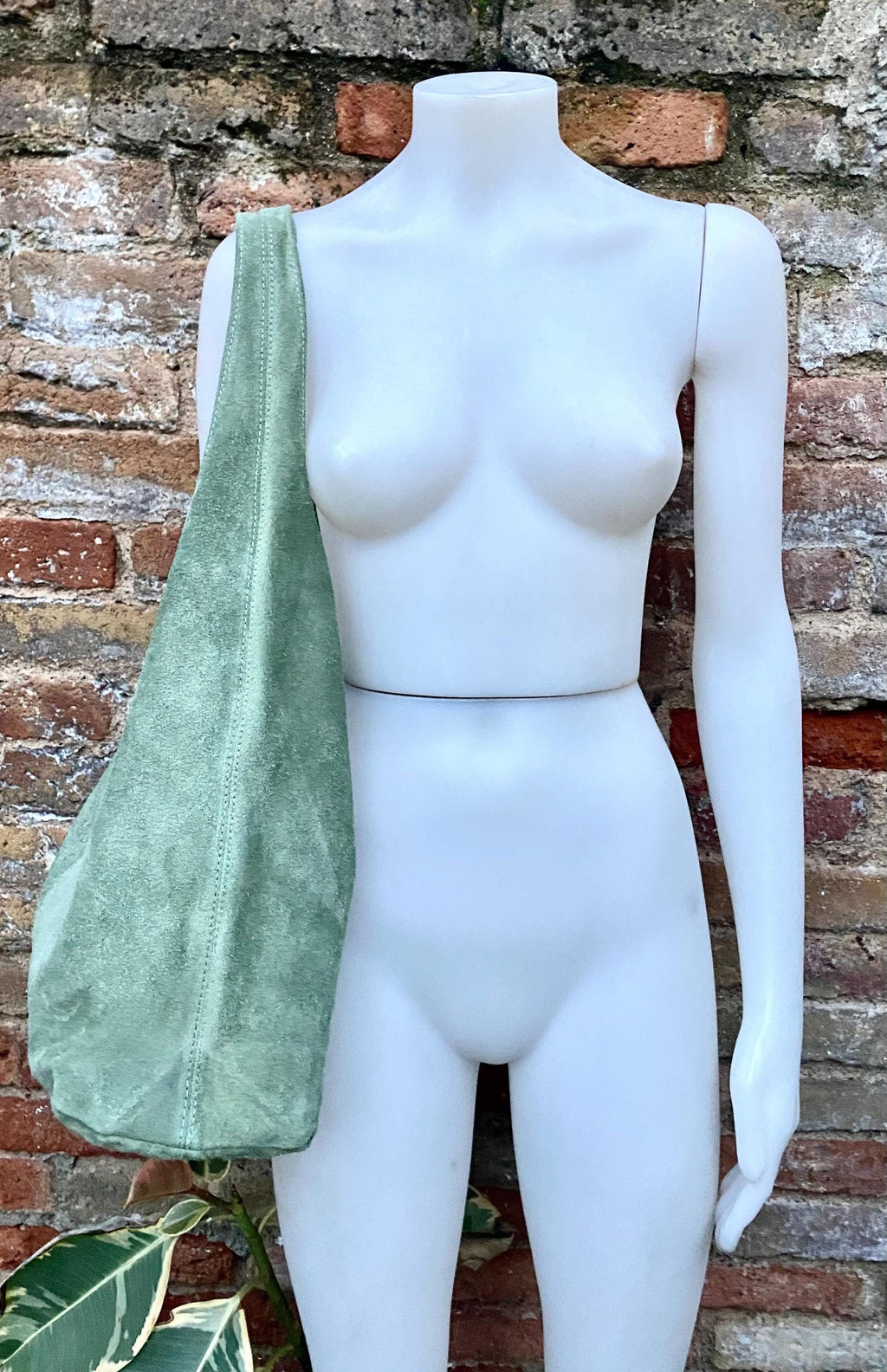 Large tote leather bag in sage GREEN. Slouch leather bag with ZIPPER. Leather shopper, laptop bag in suede leather bag. GREEN suede purse.