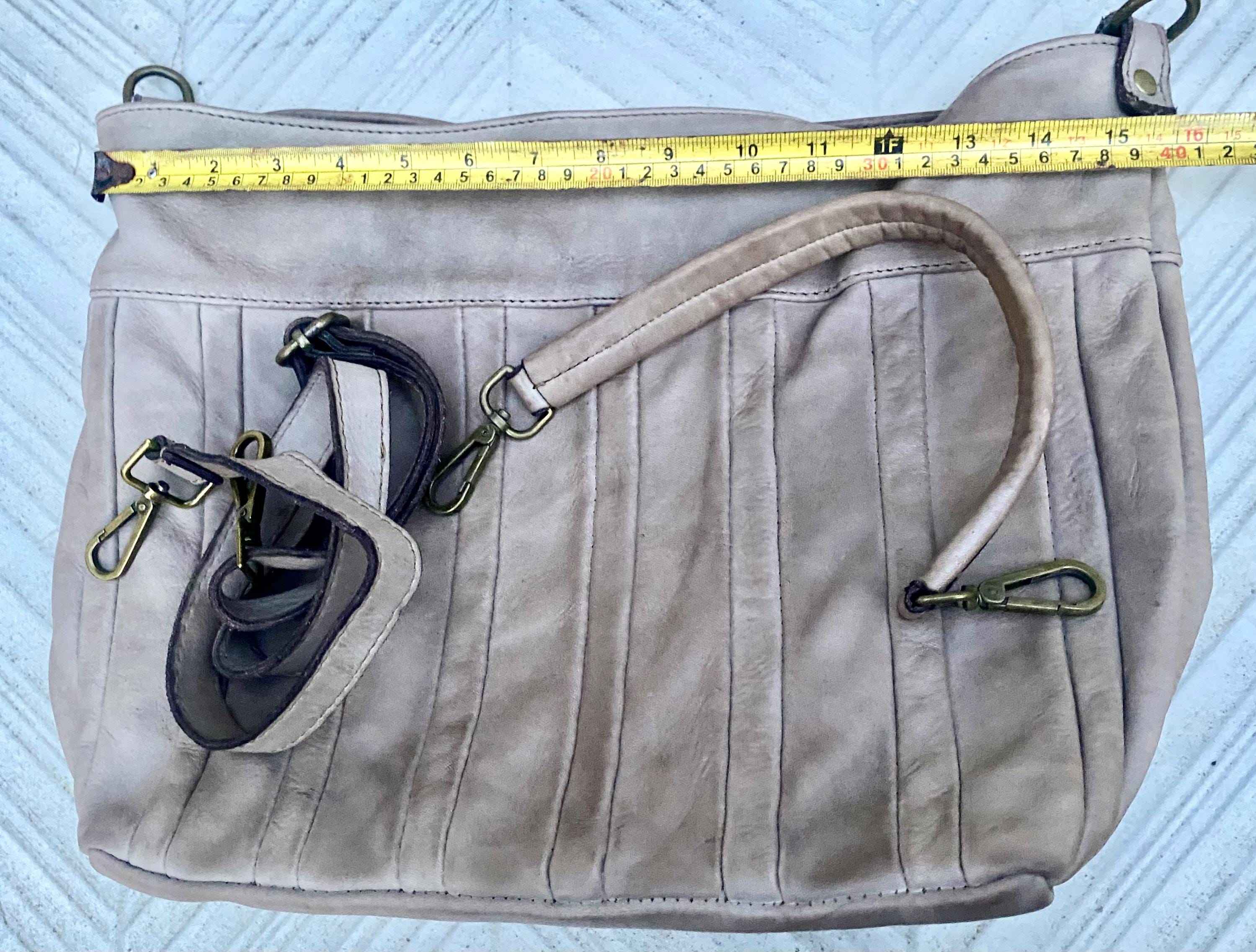 Sage GREEN genuine leather shoulder / crossbody bag. Green distressed leather shopper, "Washed leather" bag for laptops, tablets, books...