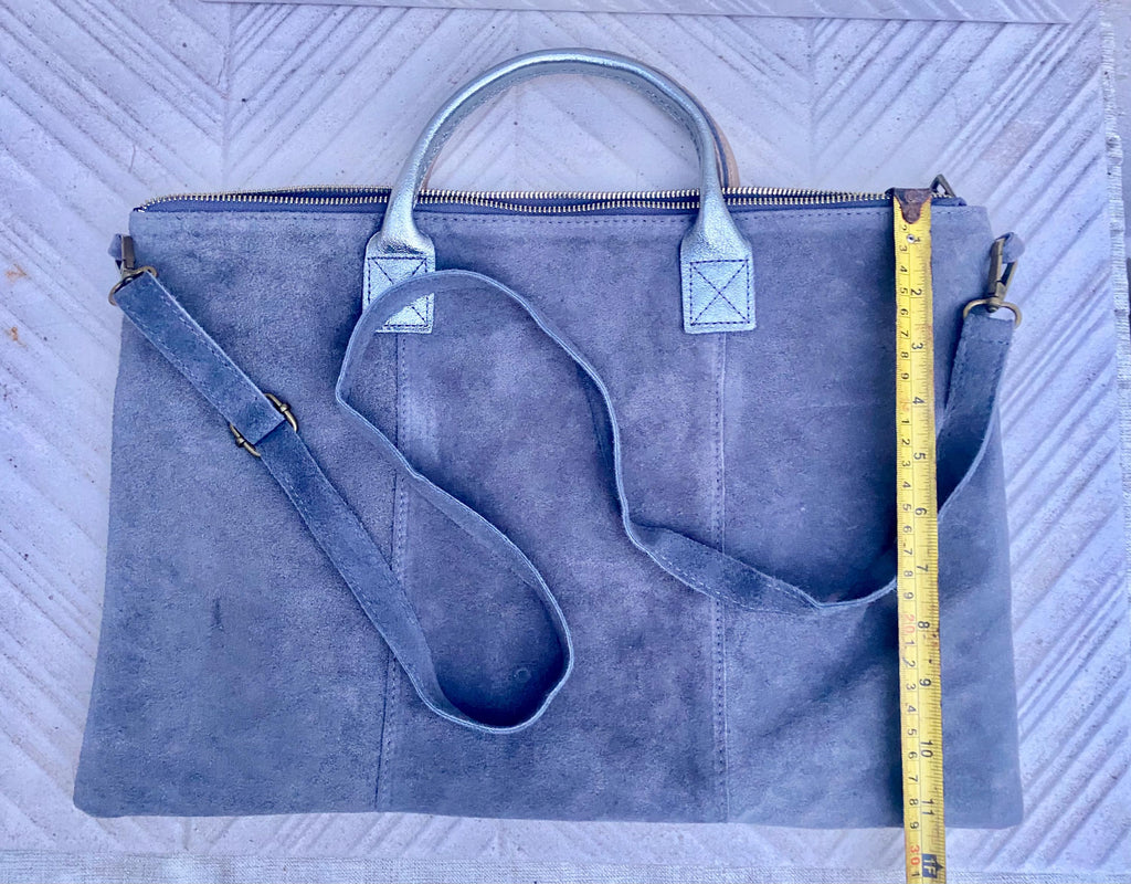 Tan leather tote. Large leather shopper bag in light saddle brown. Natural suede bag. Camel BROWN suede laptop bag. Handbag or shoulder bag