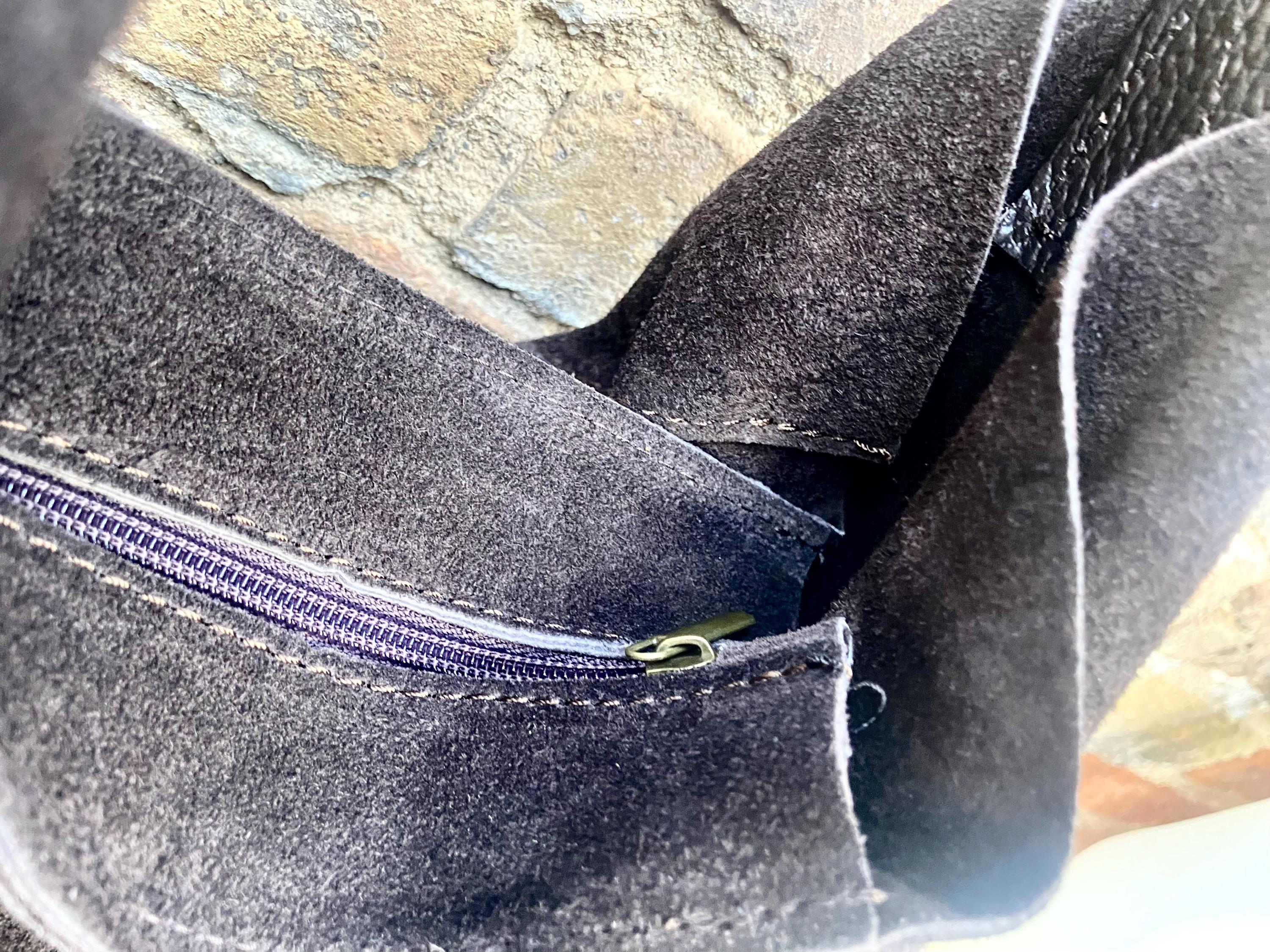 Slouch leather bag in dark brown. Chocolate brown hobo bag. Boho bag.Book or tablet bags in suede. Dark camel brown soft leather shopper
