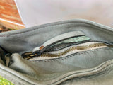 Sage GREEN genuine leather shoulder / crossbody bag. Green distressed leather shopper, "Washed leather" bag for laptops, tablets, books...
