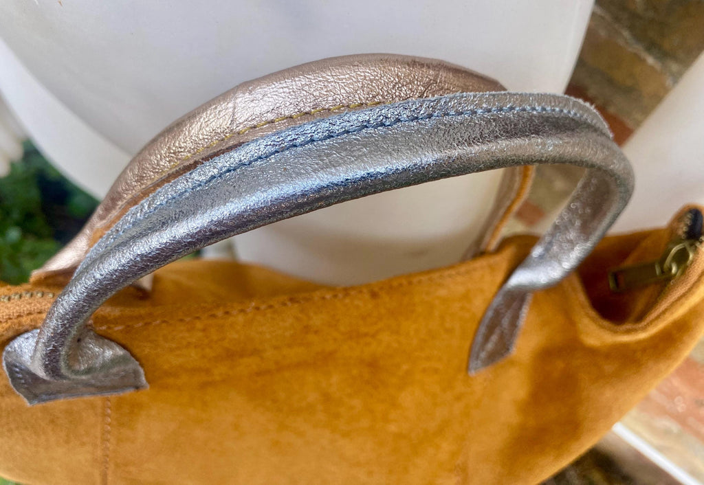 Tan leather tote. Large leather shopper bag in light saddle brown. Natural suede bag. Camel BROWN suede laptop bag. Handbag or shoulder bag