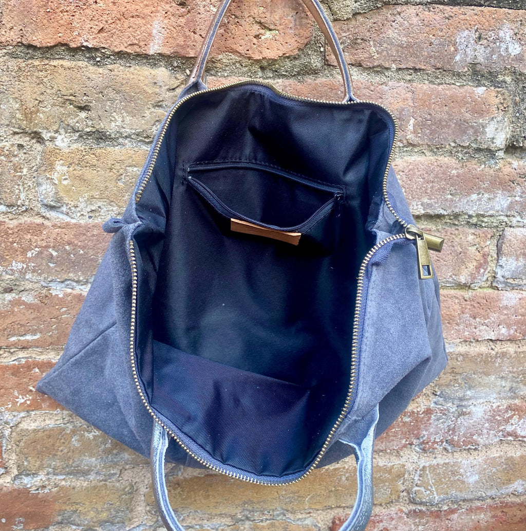 Tan leather tote. Large leather shopper bag in light saddle brown. Natural suede bag. Camel BROWN suede laptop bag. Handbag or shoulder bag