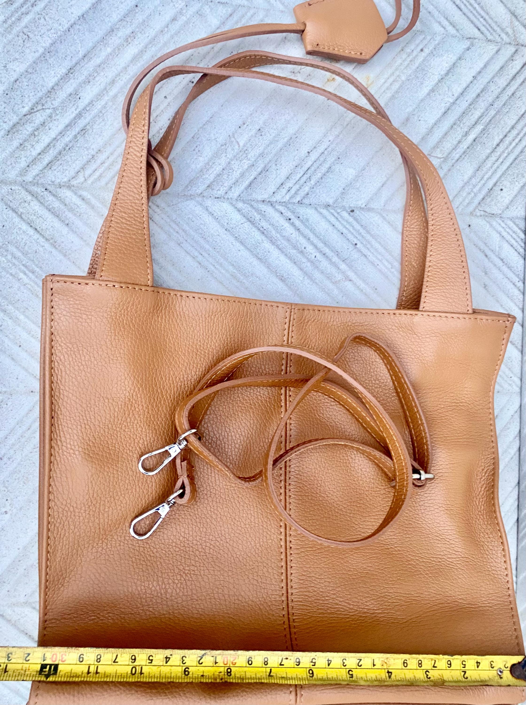 Camel brown leather bag. Light brown hobo shoulder bag + added crossbody strap. Genuine leather shopper. Caramel brown purse