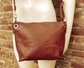 Camel brown leather bag. Rusty cross body / shoulder bag. Genuine leather purse with adjustable strap and zipper. Soft brown leather bag