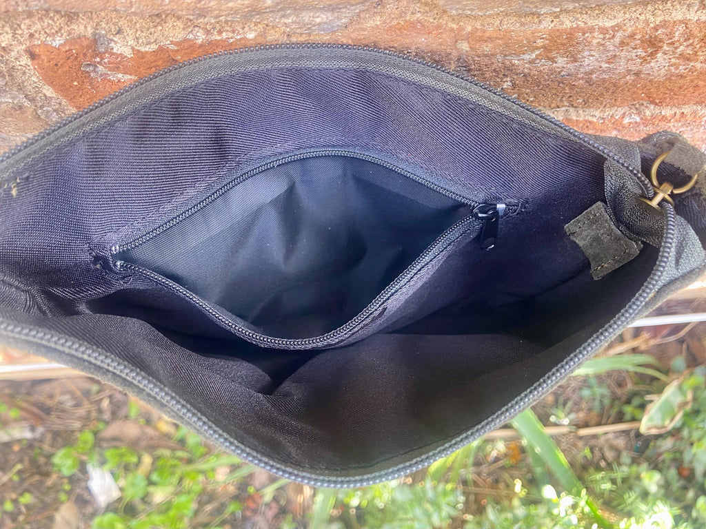 Dark khaki GREEN suede leather bag. Small crossbody /shoulder bag. GENUINE leather. Dark green suede purse with tassel.