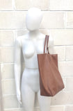 Tote leather bag in dark CAMEL brown. Soft natural GENUINE leather shopper. Large brown leather purse for your laptop, tablet, books...
