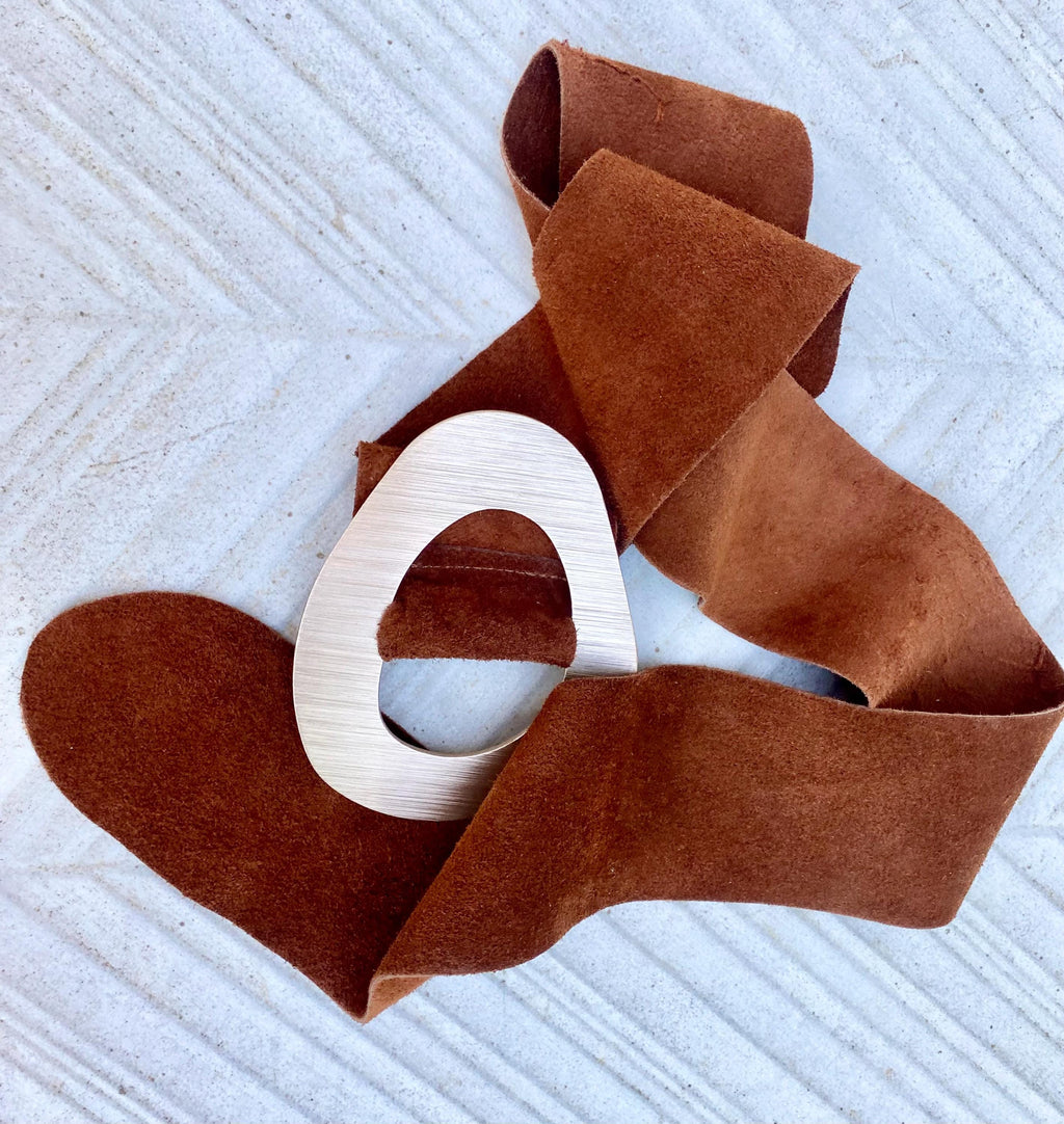 Rusty brown suede waist belt with large metal buckle. Soft suede belt in saddle brown. Camel boho suede belt. Genuine natural suede leather.