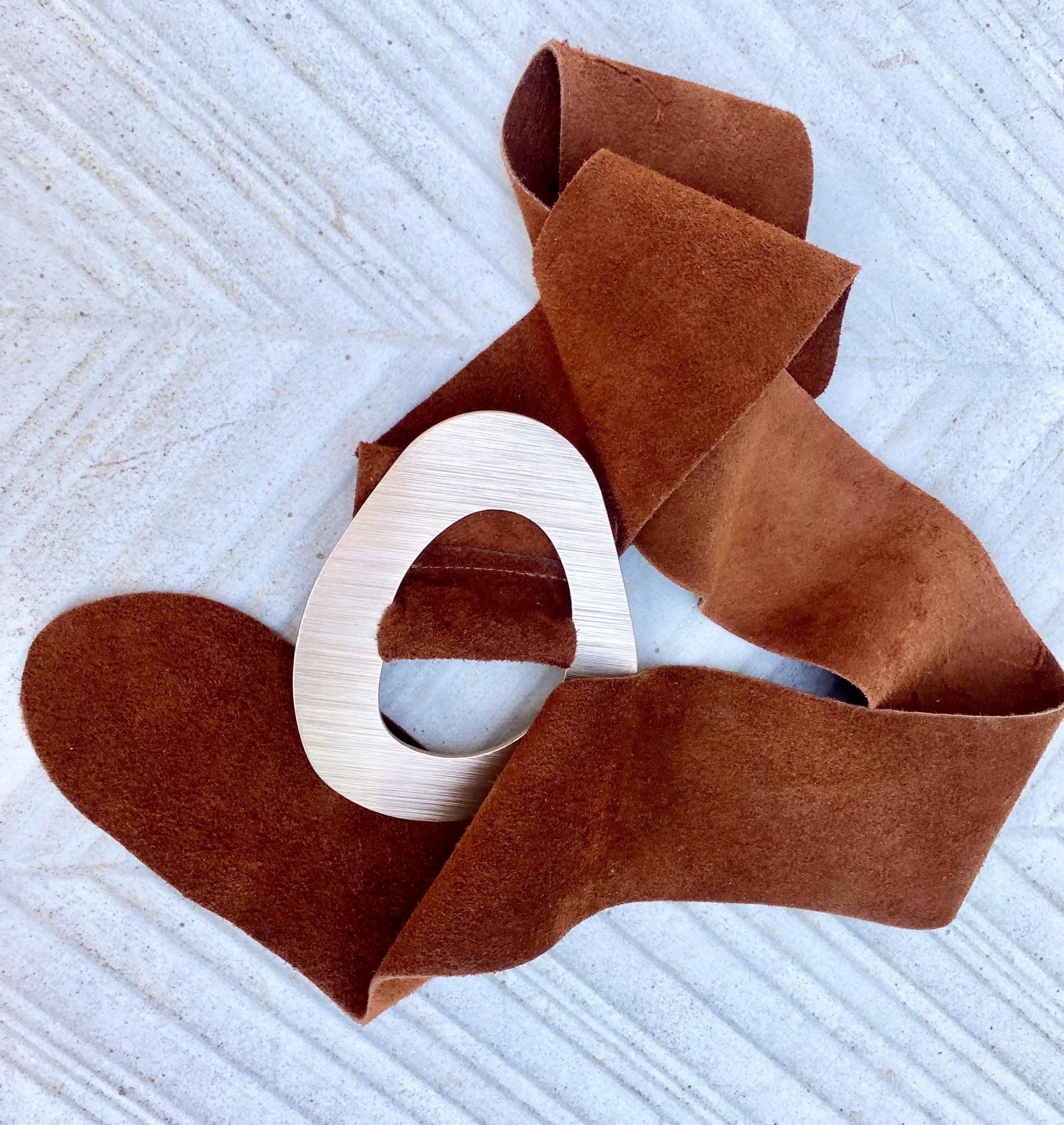 Rusty brown suede waist belt with large metal buckle. Soft suede belt in saddle brown. Camel boho suede belt. Genuine natural suede leather.