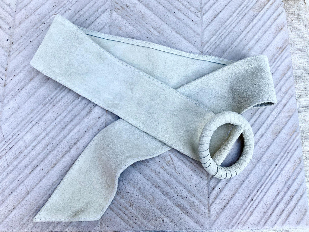 Cream suede waist belt with large round buckle. Broken white boho soft suede belt. Genuine suede leather. Cream dress/ overall belt.
