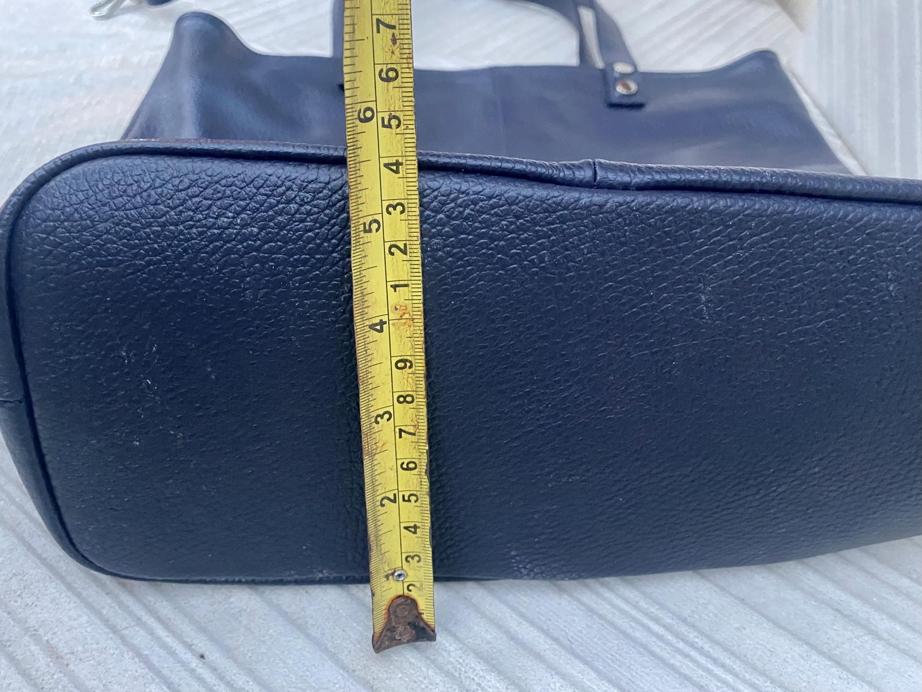 Purple - blue leather shoulder / crossbody bag. Genuine leather periwinkle color tote. Laptop, tablet or book bag with lining and zipper.