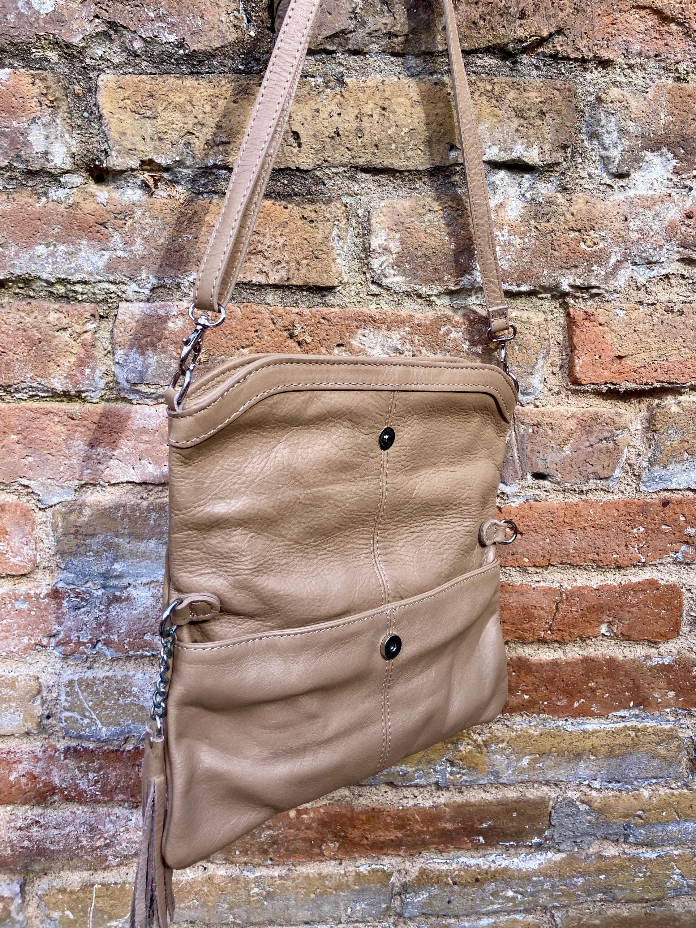 Small leather bag in maroon. Cross body bag, shoulder bag in GENUINE leather. Burgundy - brown bag with adjustable strap, zipper and flap.