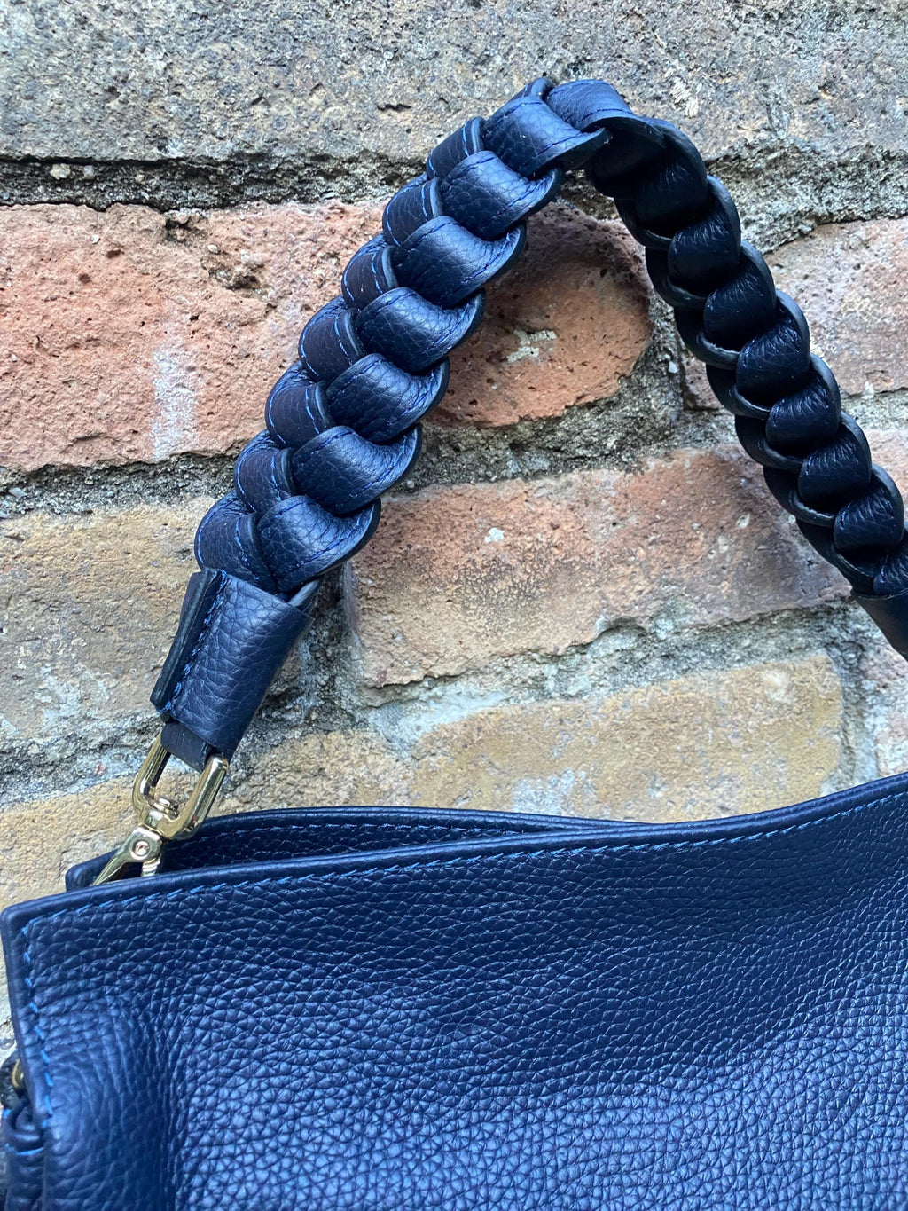 NAVY BLUE genuine leather bag. Hand / shoulder / crossbody bag. Removable longer adjustable strap. Dark blue shopper bag. Navy leather purse