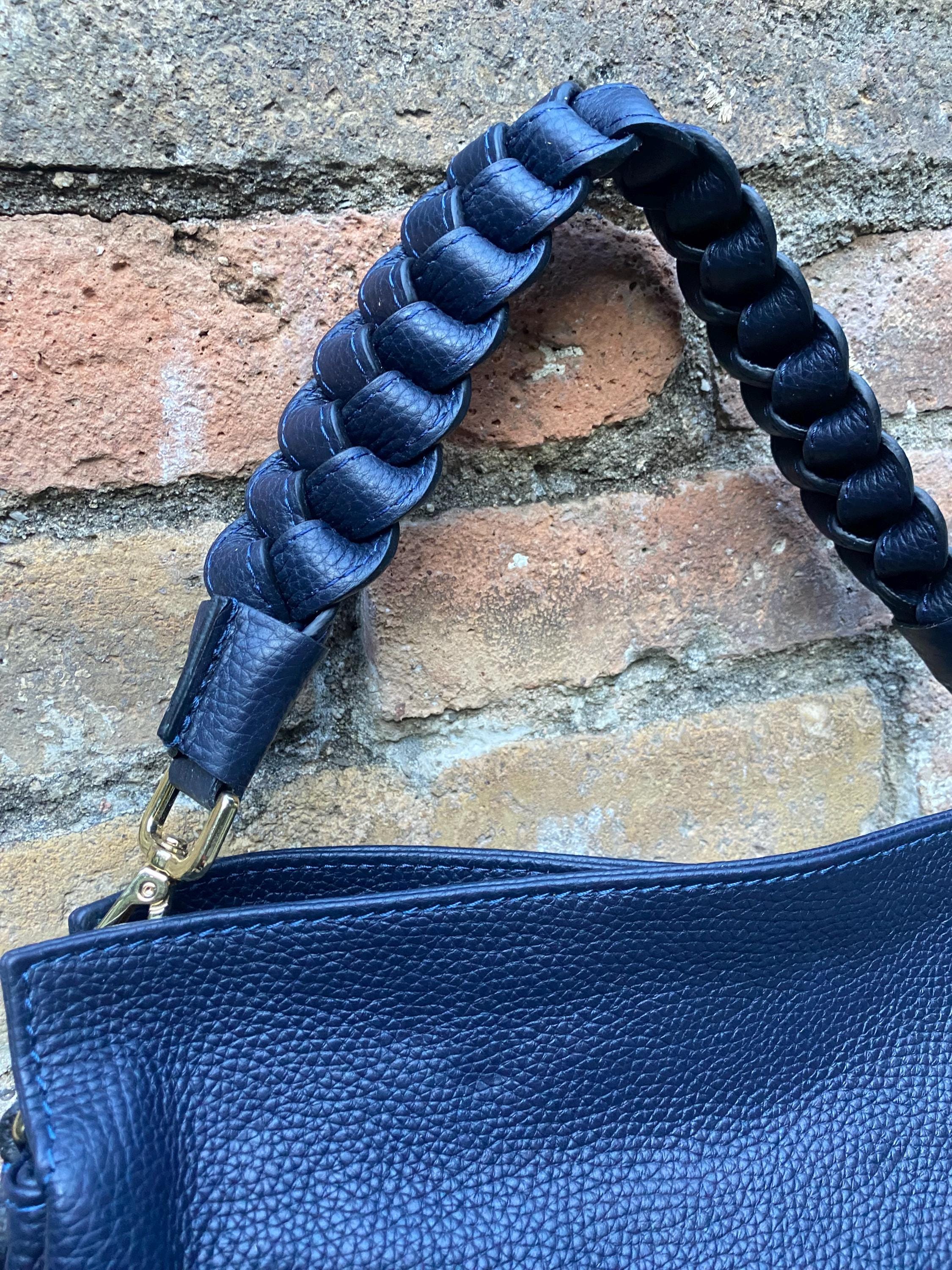 NAVY BLUE genuine leather bag. Hand / shoulder / crossbody bag. Removable longer adjustable strap. Dark blue shopper bag. Navy leather purse