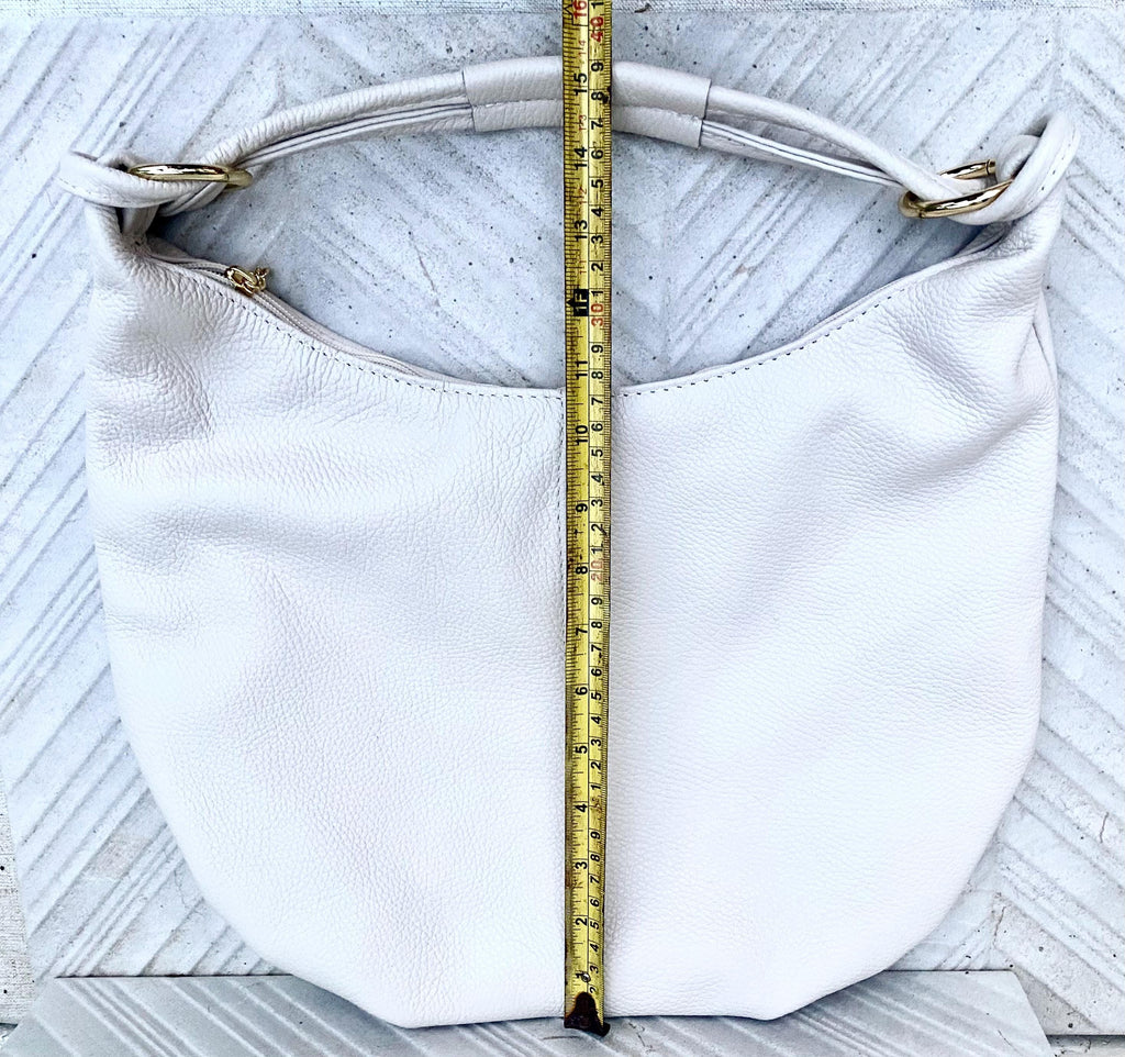 Camel brown leather slouchy bag with ZIPPER + lining. Soft natural genuine leather bag. Light brown leather purse. Brown leather hobo bag