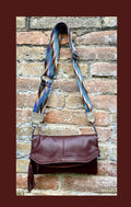 Small leather bag in maroon. Cross body bag, shoulder bag in GENUINE leather. Burgundy - brown bag with adjustable strap, zipper and flap.