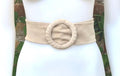 Beige suede waist belt with large round buckle. Boho soft suede belt in light beige. Genuine suede leather. Boho beige suede belt
