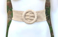 Beige suede waist belt with large round buckle. Boho soft suede belt in light beige. Genuine suede leather. Boho beige suede belt