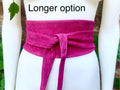 Hot Pink suede OBI belt. Genuine leather wraparound belt in fucsia. Soft suede MAGENTA Waist belt. Fuchsia wrap boho belt. Bridesmaids sash
