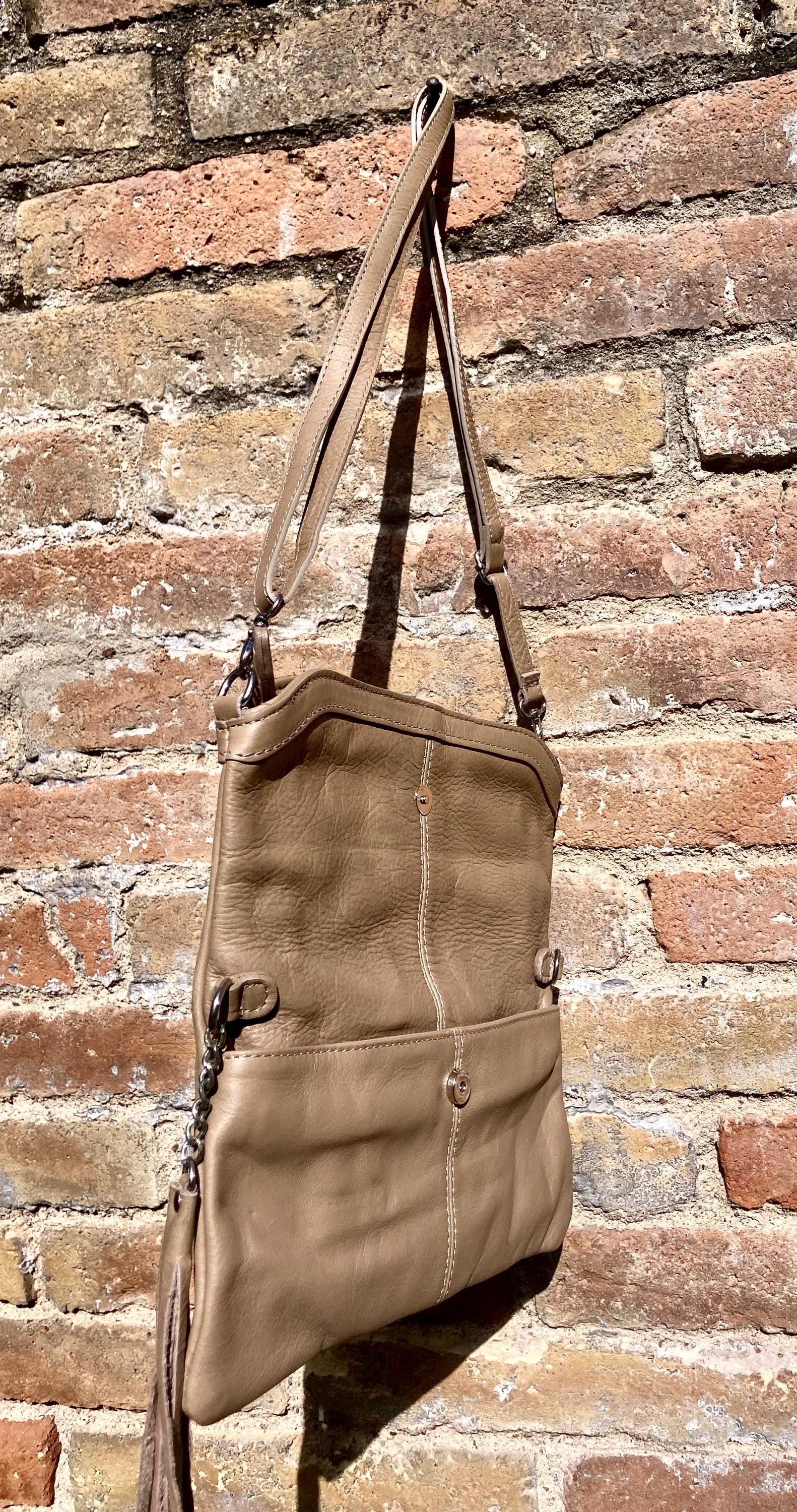 Small leather bag in maroon. Cross body bag, shoulder bag in GENUINE leather. Burgundy - brown bag with adjustable strap, zipper and flap.