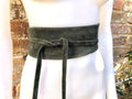 Suede belt in dark green. LONGER OPTION. Obi belt, SASH in genuine soft suede. waist belt, wrap belt in dark green, wraparound boho belt