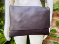 DARK BROWN crossbody / shoulder leather bag. Chocolate brown soft genuine leather. Boho crossover, messenger bag. Brown leather purse.