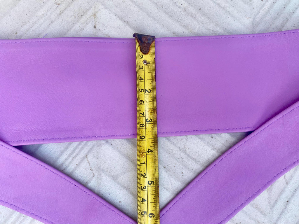 Light PURPLE obi belt. Lavender soft genuine leather. Wraparound lilac waist belt. Wide style. Boho dress belt in soft mauve leather