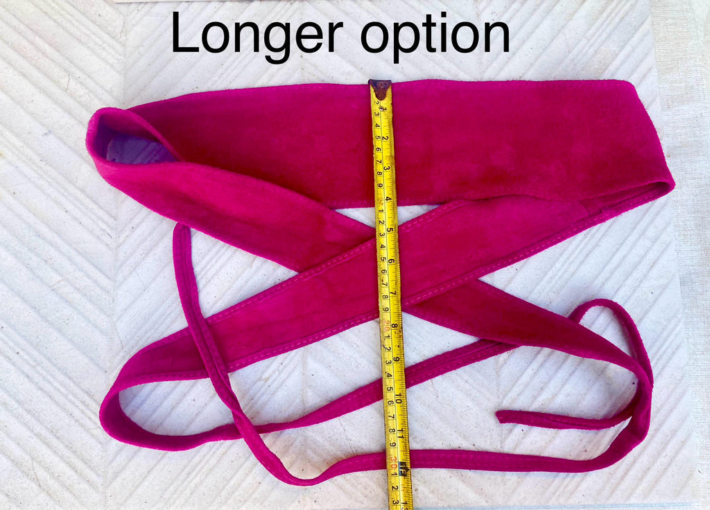 Hot Pink suede OBI belt. Genuine leather wraparound belt in fucsia. Soft suede MAGENTA Waist belt. Fuchsia wrap boho belt. Bridesmaids sash