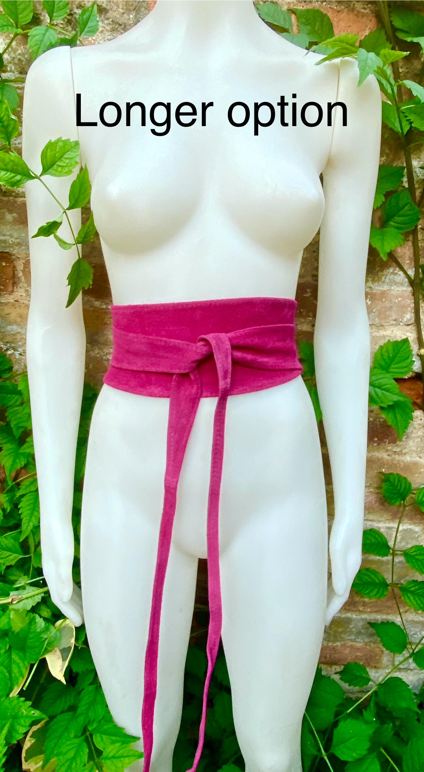 Hot Pink suede OBI belt. Genuine leather wraparound belt in fucsia. Soft suede MAGENTA Waist belt. Fuchsia wrap boho belt. Bridesmaids sash