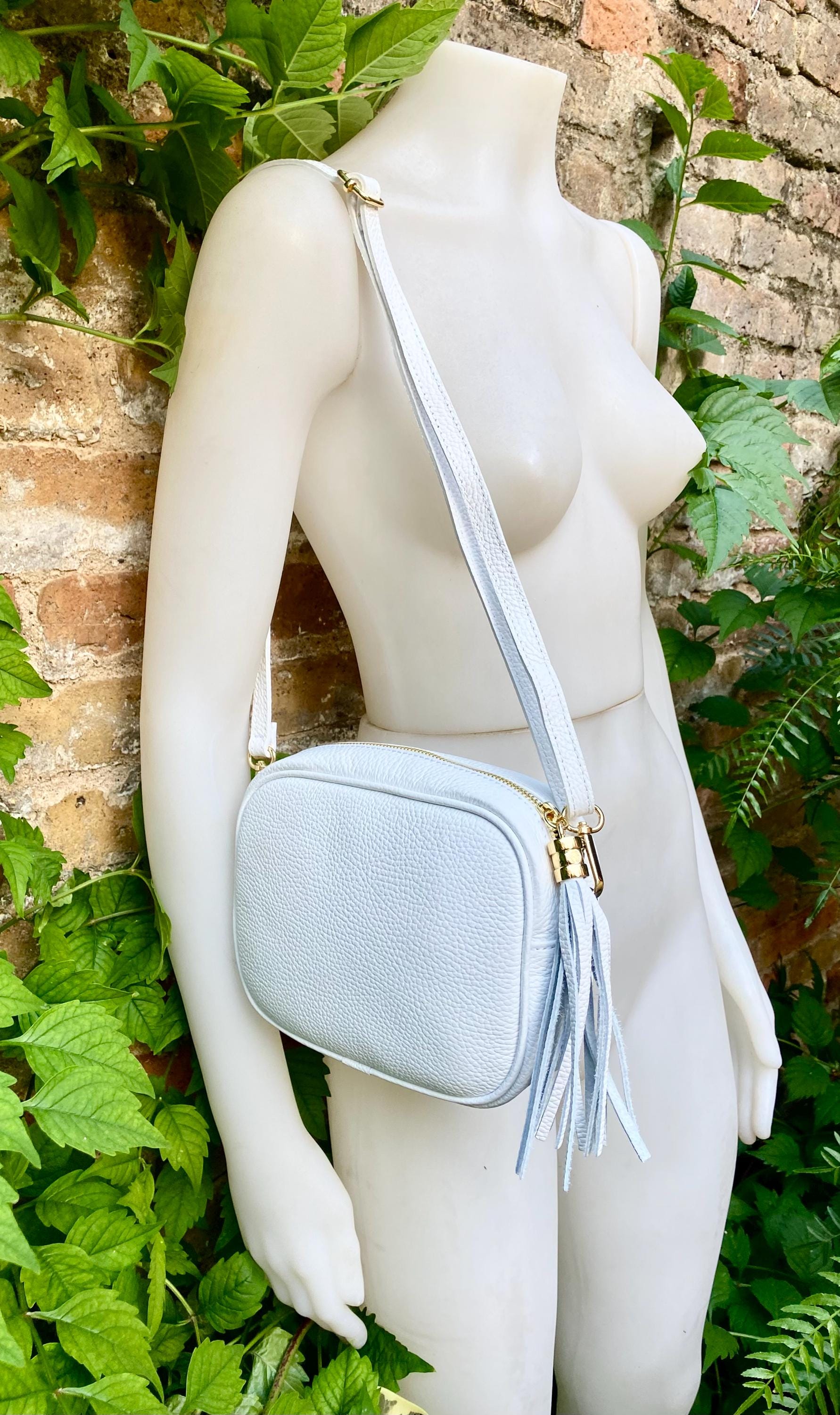 COBALT BLUE small leather bag . Cross body / shoulder bag in GENUINE leather. Royal blue leather purse. Tassel on the zipper . Gold accents