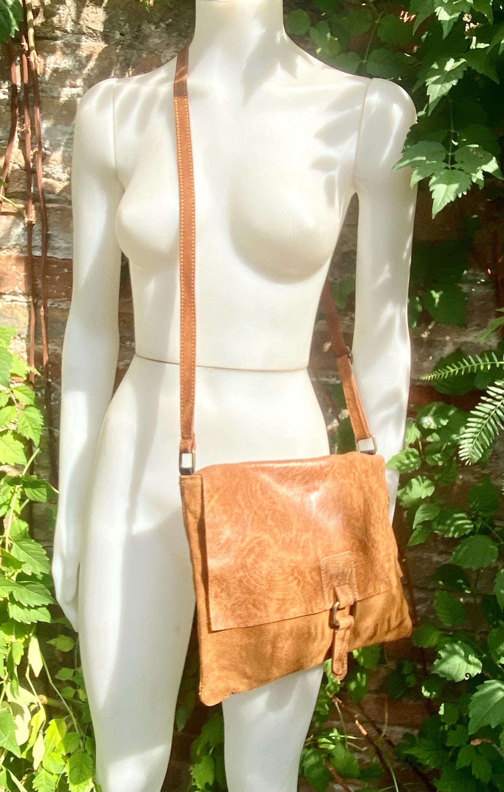 Camel brown suede bag. Genuine leather purse. cossbody / messenger bag in soft natural leather for books, tablets. Tan brown suede purse