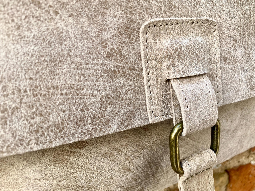 Cross body suede bag. GENUINE leather bag in beige. BOHO natural leather bag. Messenger bag in suede for books, tablets. Beige suede purse