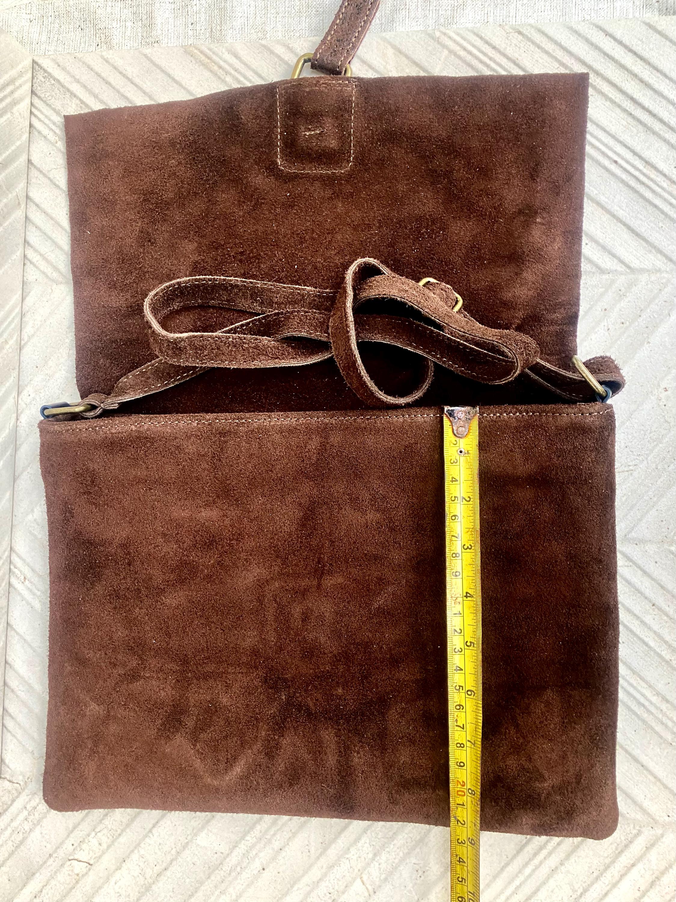 Dark brown genuine leather crossbody / shoulder bag. Messenger bag in soft "distressed" leather. Chocolate brown leather purse.