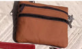 Small card / coin purse with zippers in genuine leather. Small wallet for credit cards, coins and notes. Soft natural leather. Retro wallet